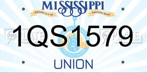 1QS1579 Mississippi License Plate