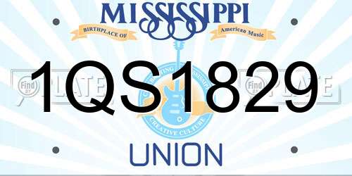 1QS1829 Mississippi License Plate