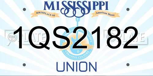 1QS2182 Mississippi License Plate