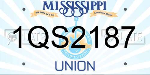 1QS2187 Mississippi License Plate