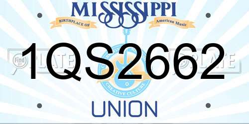 1QS2662 Mississippi License Plate