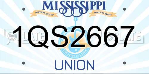1QS2667 Mississippi License Plate