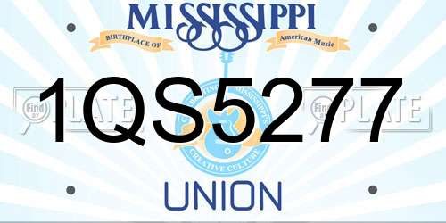 1QS5277 Mississippi License Plate