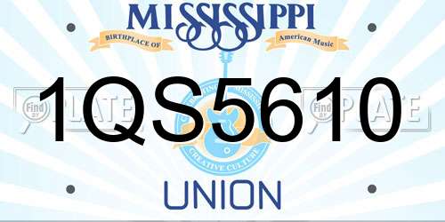 1QS5610 Mississippi License Plate