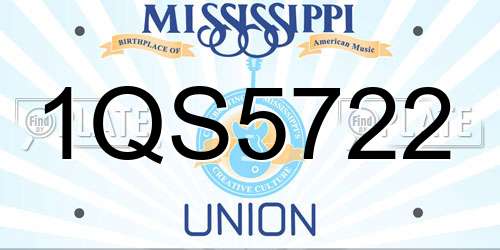 1QS5722 Mississippi License Plate
