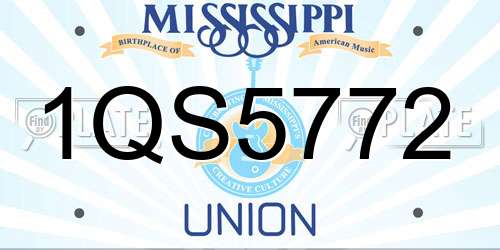 1QS5772 Mississippi License Plate