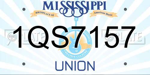 1QS7157 Mississippi License Plate