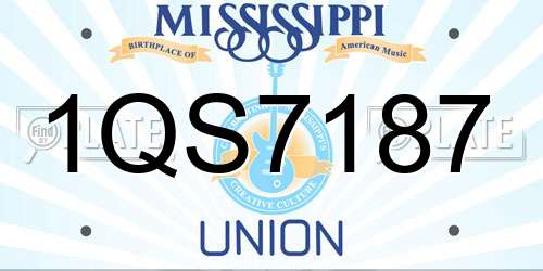 1QS7187 Mississippi License Plate