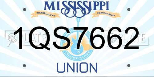 1QS7662 Mississippi License Plate