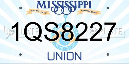 1QS8227 Mississippi License Plate