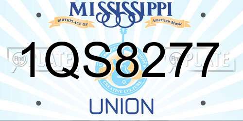 1QS8277 Mississippi License Plate