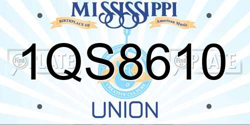 1QS8610 Mississippi License Plate