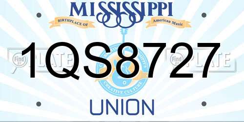 1QS8727 Mississippi License Plate