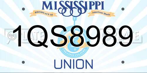 1QS8989 Mississippi License Plate