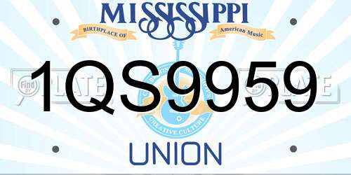 1QS9959 Mississippi License Plate