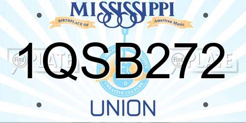 1QSB272 Mississippi License Plate
