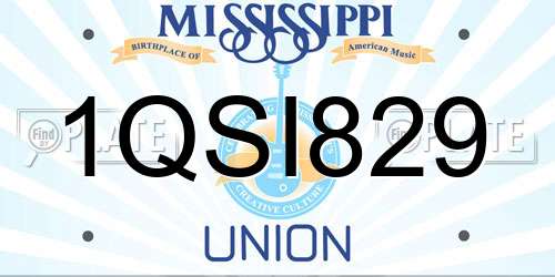 1QSI829 Mississippi License Plate