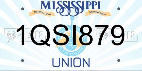 1QSI879 Mississippi License Plate