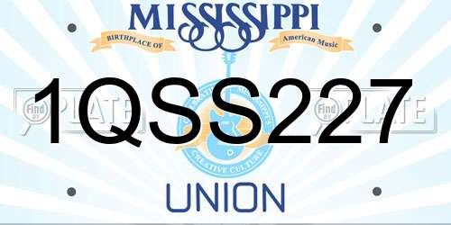 1QSS227 Mississippi License Plate