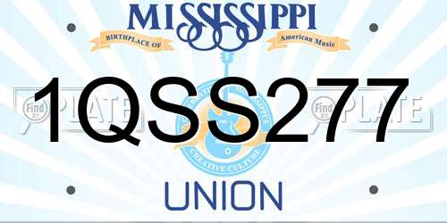 1QSS277 Mississippi License Plate