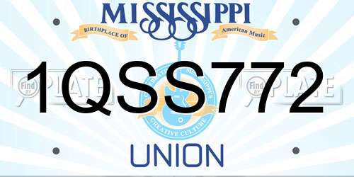 1QSS772 Mississippi License Plate