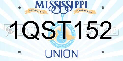 1QST152 Mississippi License Plate