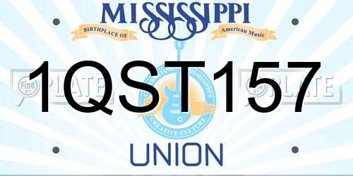 1QST157 Mississippi License Plate