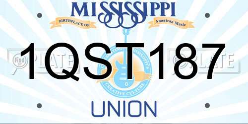 1QST187 Mississippi License Plate