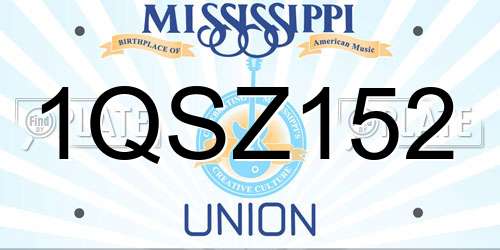 1QSZ152 Mississippi License Plate