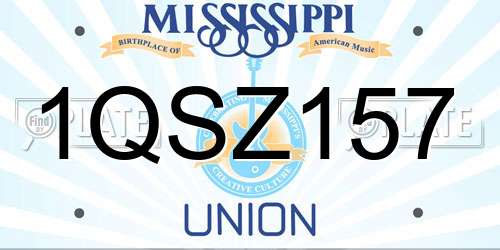 1QSZ157 Mississippi License Plate