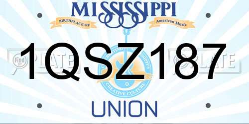 1QSZ187 Mississippi License Plate