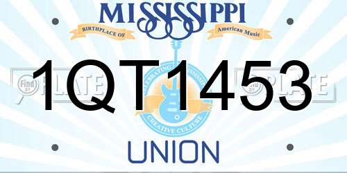 1QT1453 Mississippi License Plate