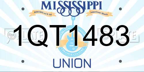 1QT1483 Mississippi License Plate