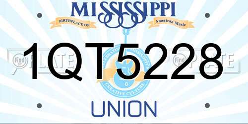 1QT5228 Mississippi License Plate