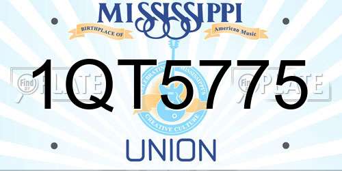 1QT5775 Mississippi License Plate