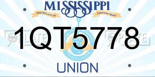 1QT5778 Mississippi License Plate