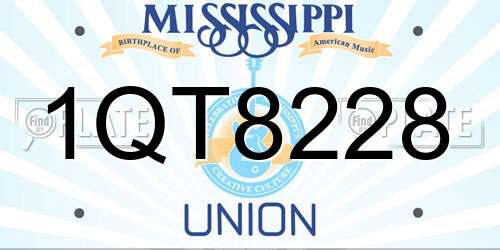 1QT8228 Mississippi License Plate