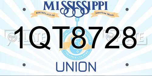 1QT8728 Mississippi License Plate