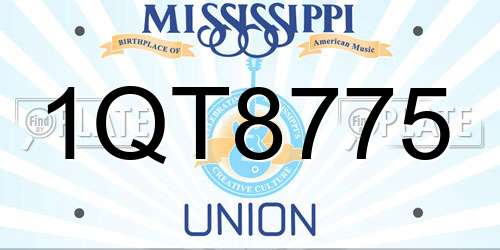1QT8775 Mississippi License Plate