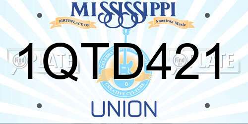 1QTD421 Mississippi License Plate