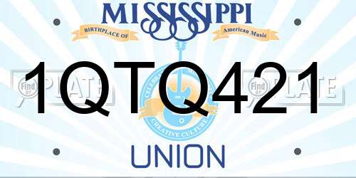 1QTQ421 Mississippi License Plate
