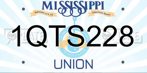 1QTS228 Mississippi License Plate