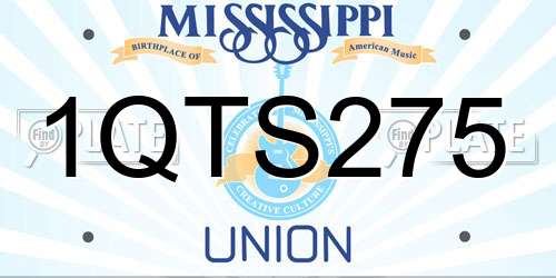 1QTS275 Mississippi License Plate