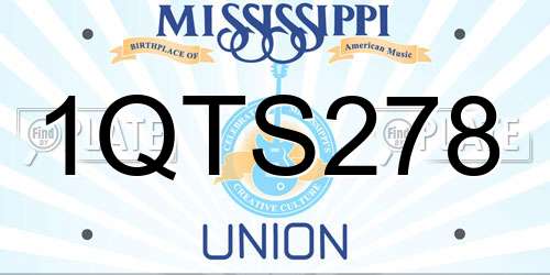 1QTS278 Mississippi License Plate