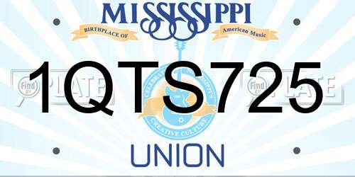 1QTS725 Mississippi License Plate