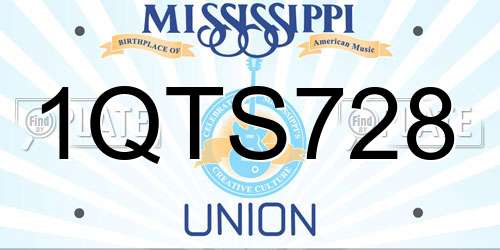 1QTS728 Mississippi License Plate