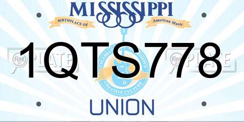 1QTS778 Mississippi License Plate