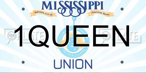 1QUEEN Mississippi License Plate