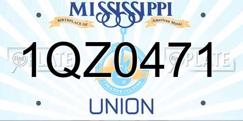 1QZ0471 Mississippi License Plate