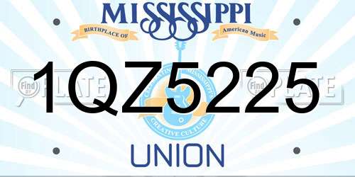 1QZ5225 Mississippi License Plate